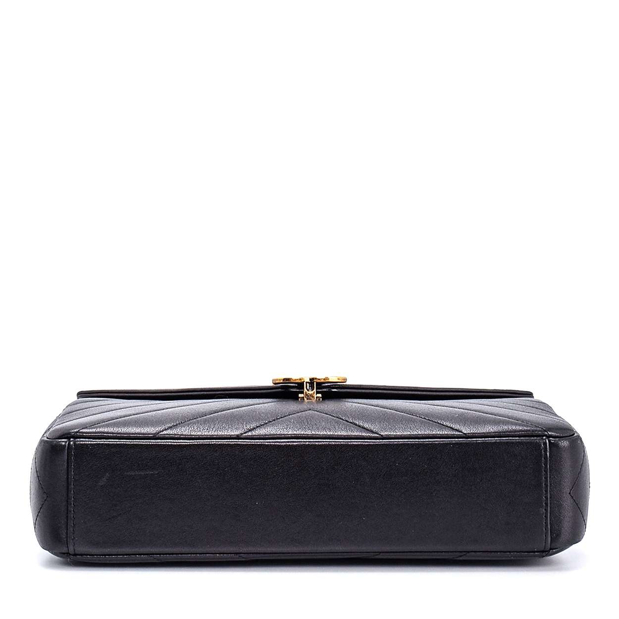 Chanel - Black Chevron Calfskin Flap Bag